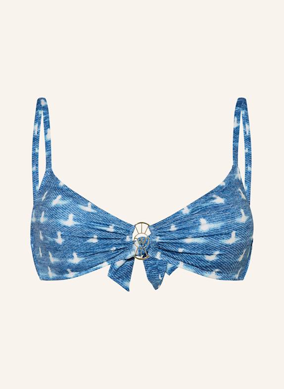 watercult Bralette bikini top URBAN INDIGO BLUE/ WHITE