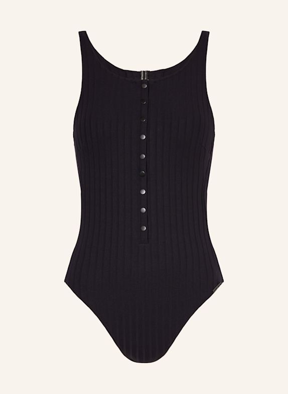 watercult Badeanzug HENLEY RIB SCHWARZ