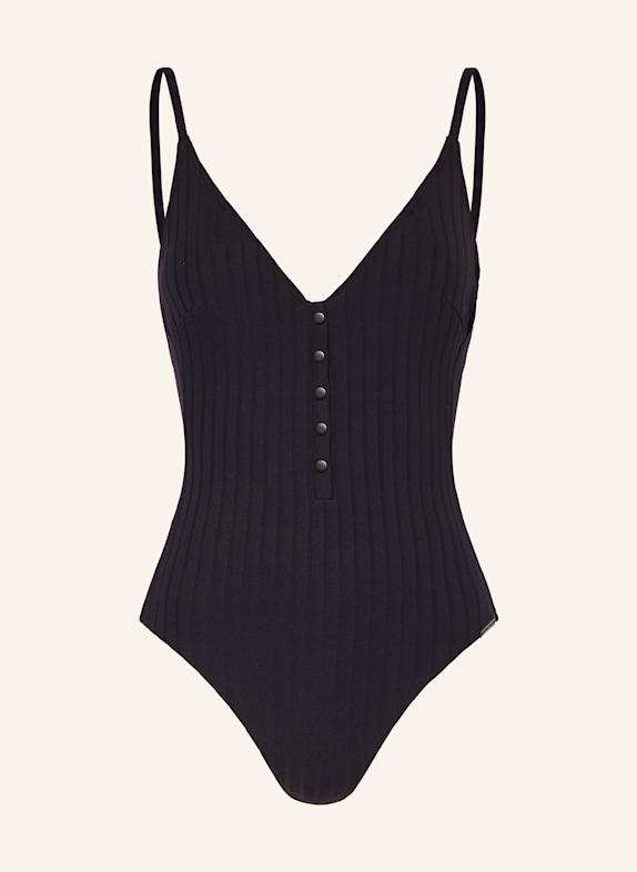 watercult Badeanzug HENLEY RIB SCHWARZ