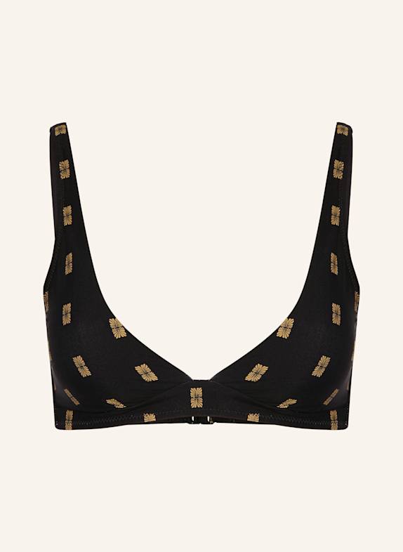 watercult MICROCRAFT bralette bikini top BLACK/ LIGHT BROWN