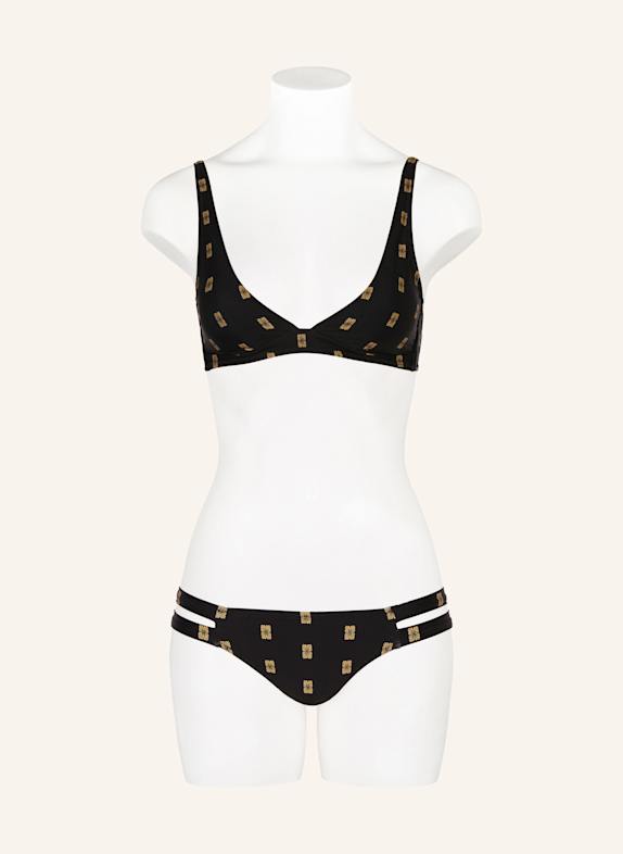 watercult Bralette-bikinitop MICROCRAFT ZWART / LICHTBRUIN