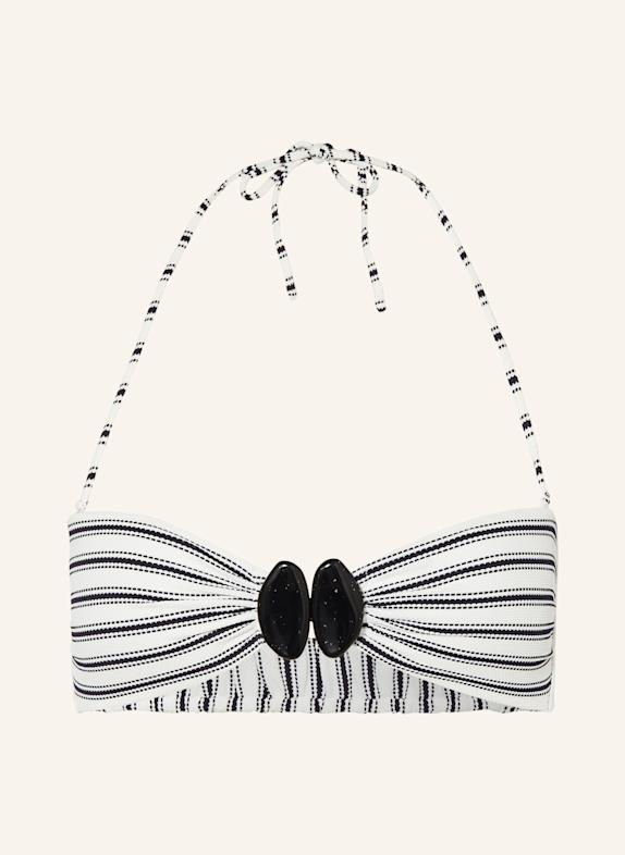 watercult Bandeau-Bikini-Hose SEASIDE SPLASH WEISS/ SCHWARZ