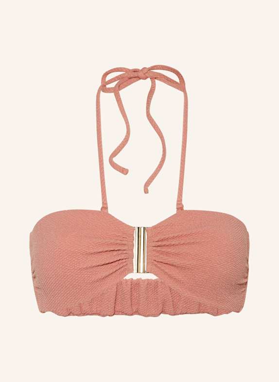 watercult SWIM SPARKLE bandeau bikini top with glitter thread ROSE