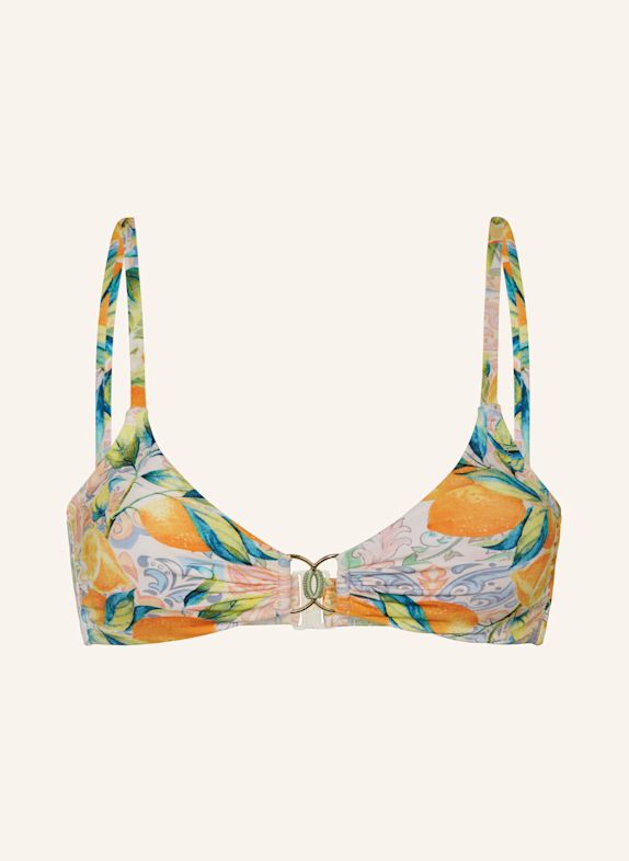 watercult Bralette bikini top DOLCE WHIMSY ORANGE/ LIGHT GREEN/ TURQUOISE