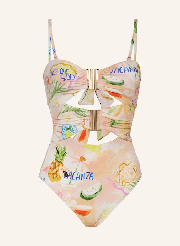 watercult Badeanzug VACATION FIZZ NUDE/ HELLGRÜN/ BLAU