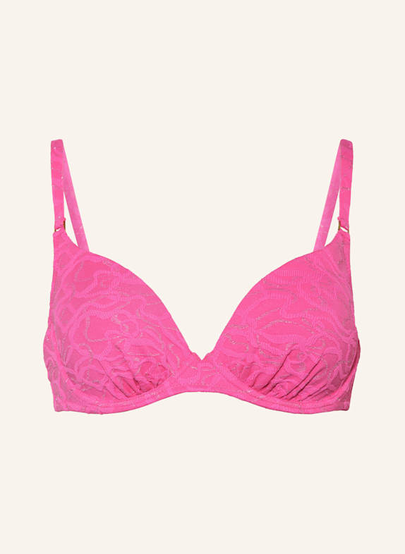 watercult SUPERNOVA underwired bikini top with glitter thread PINK/ SILVER