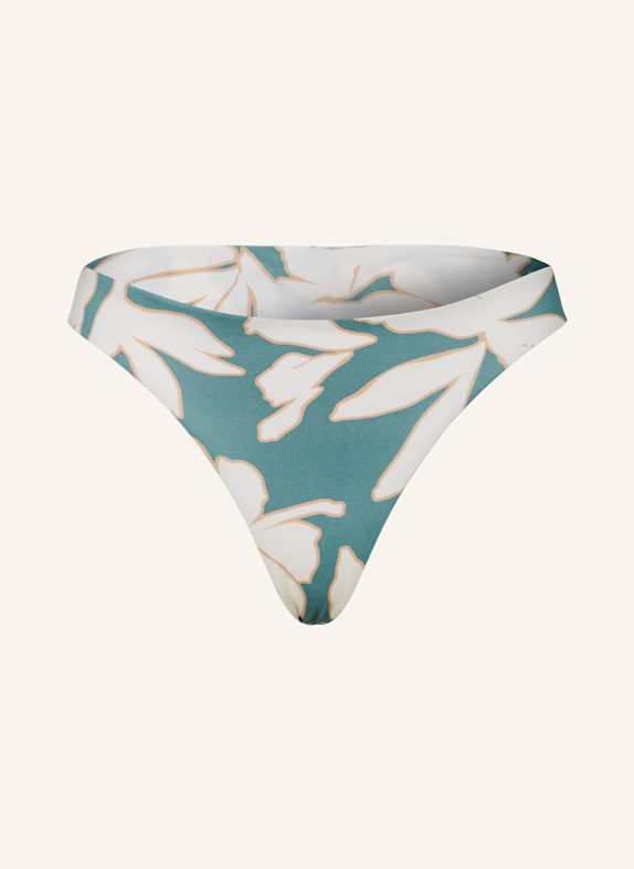 watercult FLORAL ABSTRACT Brazilian bikini bottoms TEAL/ ECRU/ BEIGE