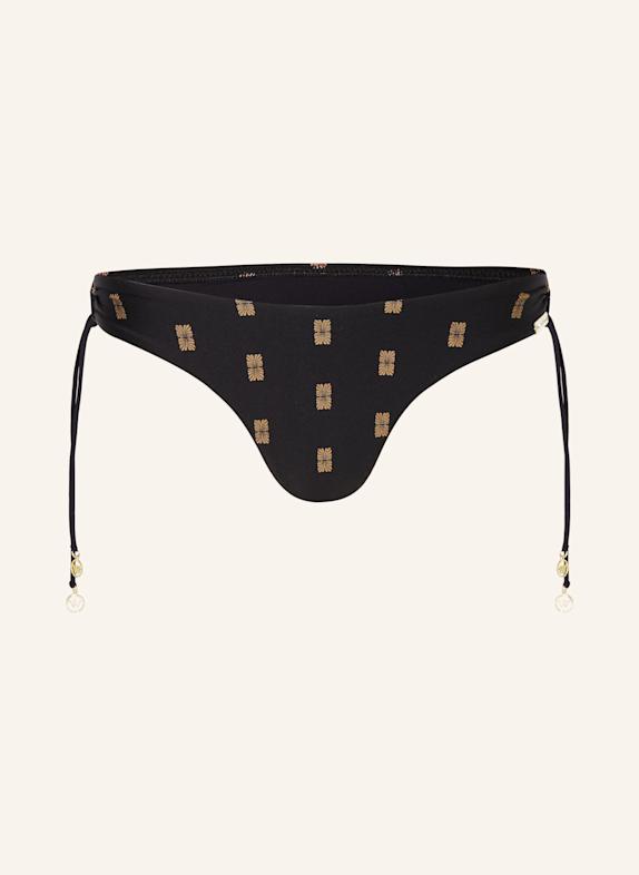 watercult MICROCRAFT triangle bikini bottoms BLACK/ LIGHT BROWN