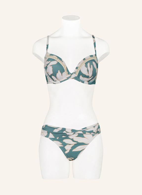watercult Bikini top met beugels FLORAL ABSTRACT PETROL / ECRU / BEIGE