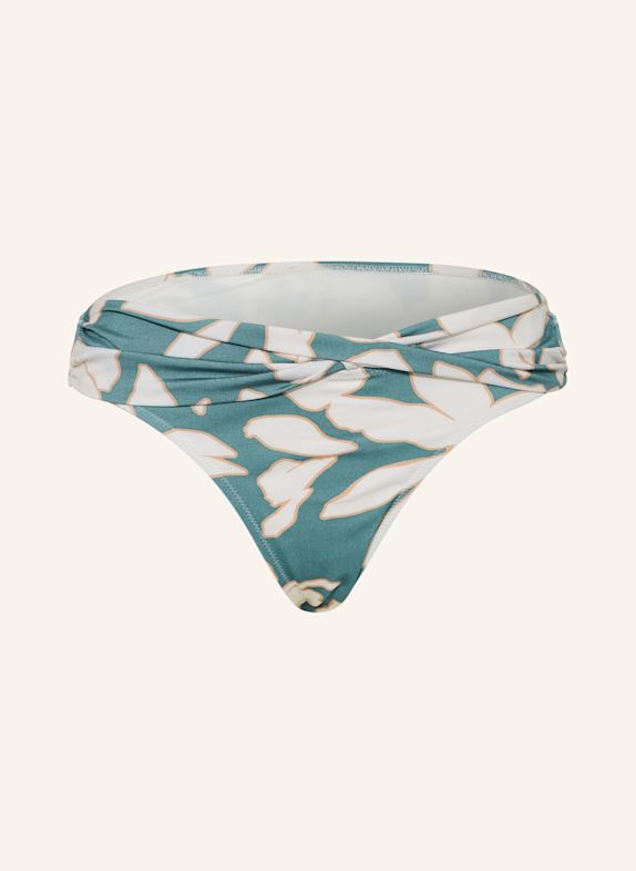 watercult Basic bikini bottoms FLORAL ABSTRACT TEAL/ ECRU/ BEIGE