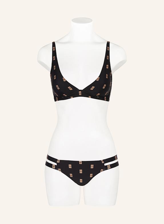 watercult Panty-bikini-broek MICROCRAFT LICHTBRUIN / ZWART