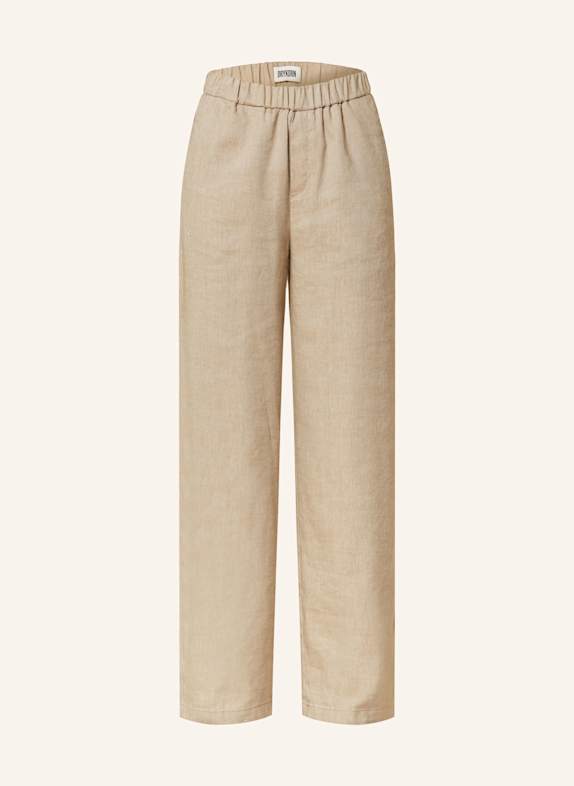 DRYKORN Marlenehose CONSIDER mit Leinen BRAUN