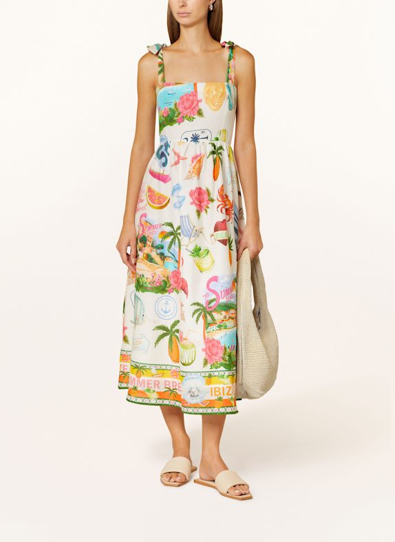 FrogBox Kleid CREME / PINK / GRÜN