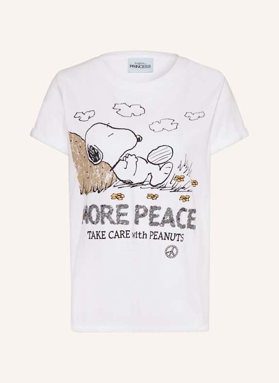 FrogBox T-Shirt mit Schmucksteinen und Pailletten WEISS