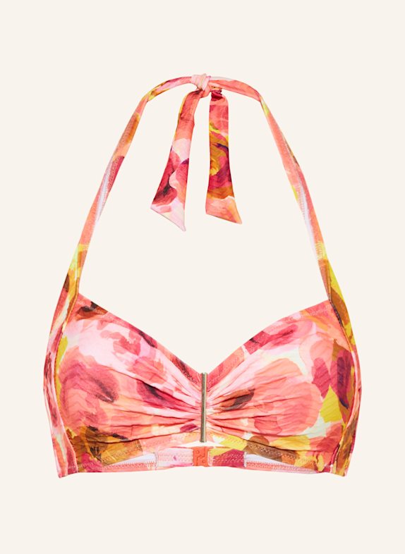 watercult Neckholder-Bikini-Top EUPHORIC BLOOMWAVE NEONPINK/ NEONORANGE/ GELB