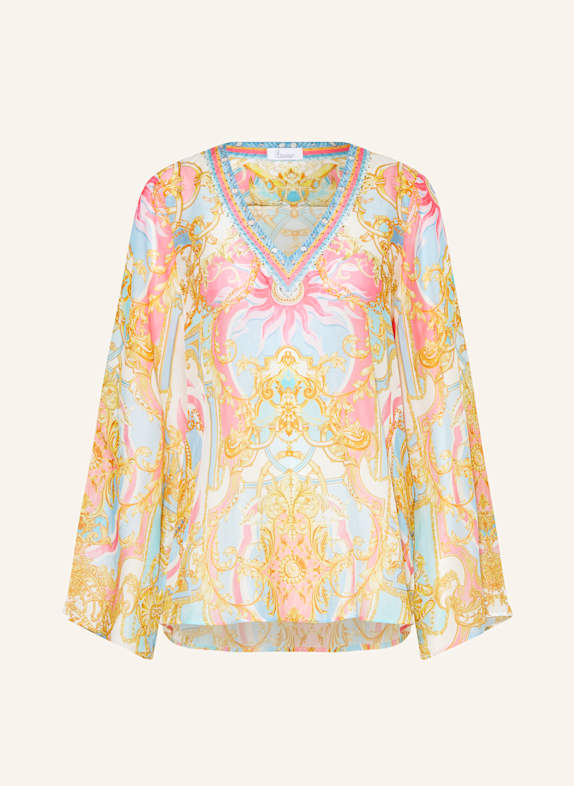 Princess GOES HOLLYWOOD Bluse aus Seide mit Schmucksteinen DUNKELGELB/ ROSA/ HELLBLAU