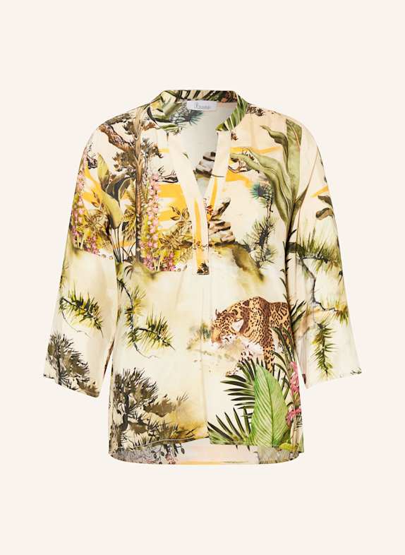 Princess GOES HOLLYWOOD Blusenshirt aus Satin mit 3/4-Arm OLIV/ HELLGELB/ ORANGE
