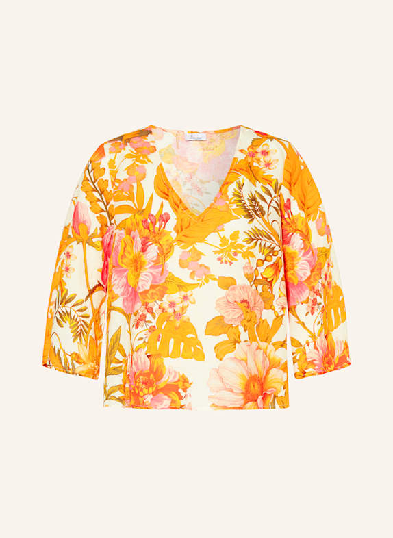 Princess GOES HOLLYWOOD Leinenbluse mit 3/4-Arm ORANGE/ CREME/ OLIV