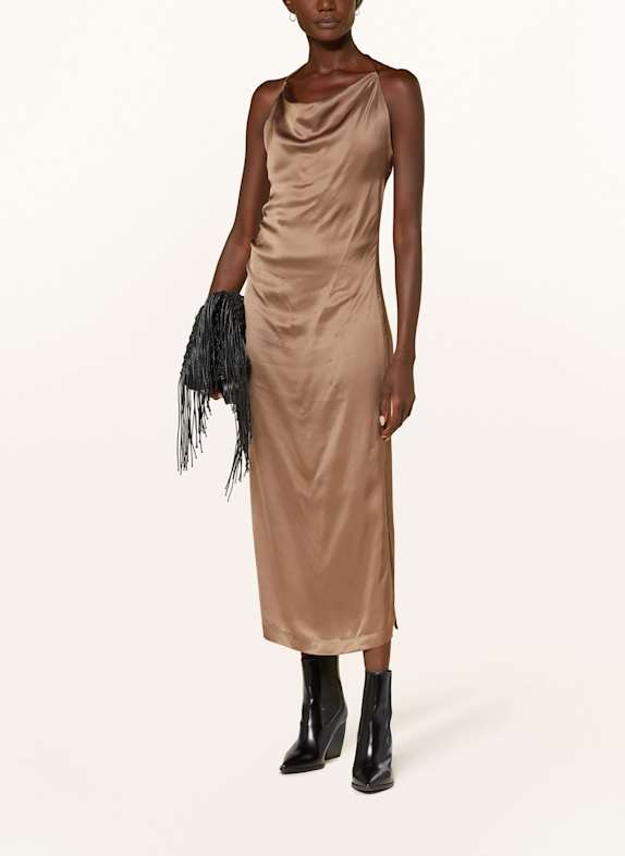 REISS Satin dress LILAH BROWN