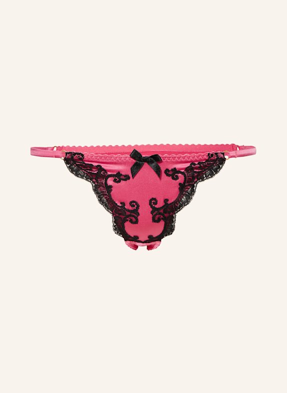 Agent Provocateur String MOLLY aus Seide PINK/ SCHWARZ