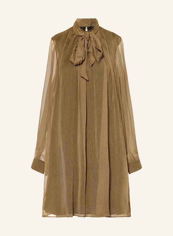 CLAUDIE PIERLOT Schluppenkleid DUNKELGELB/ BRAUN