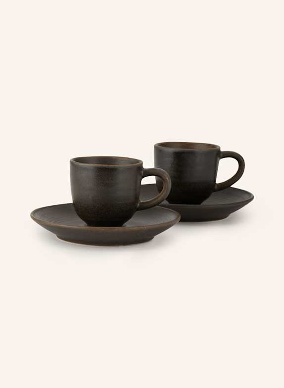 blomus 2er-Set Espressotassen KUMI mit Untertasse SCHWARZ