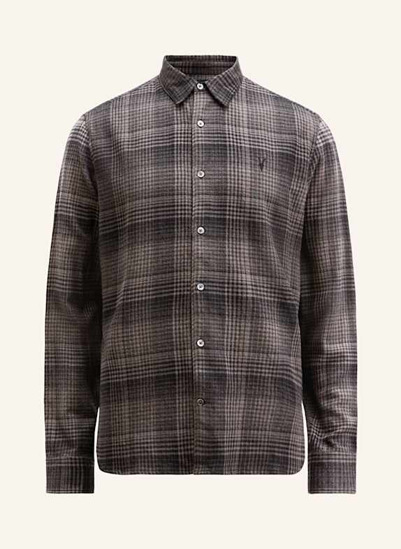 ALLSAINTS SONIK relaxed fit flannel shirt GRAY/ BLACK/ DARK GRAY