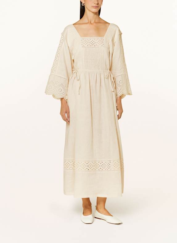 WEEKEND Max Mara Leinenkleid LUGLIO mit Lochspitze ECRU