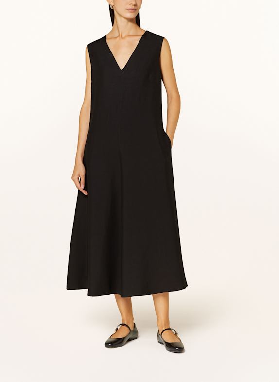 WEEKEND Max Mara Kleid EGOISTA mit Leinen SCHWARZ
