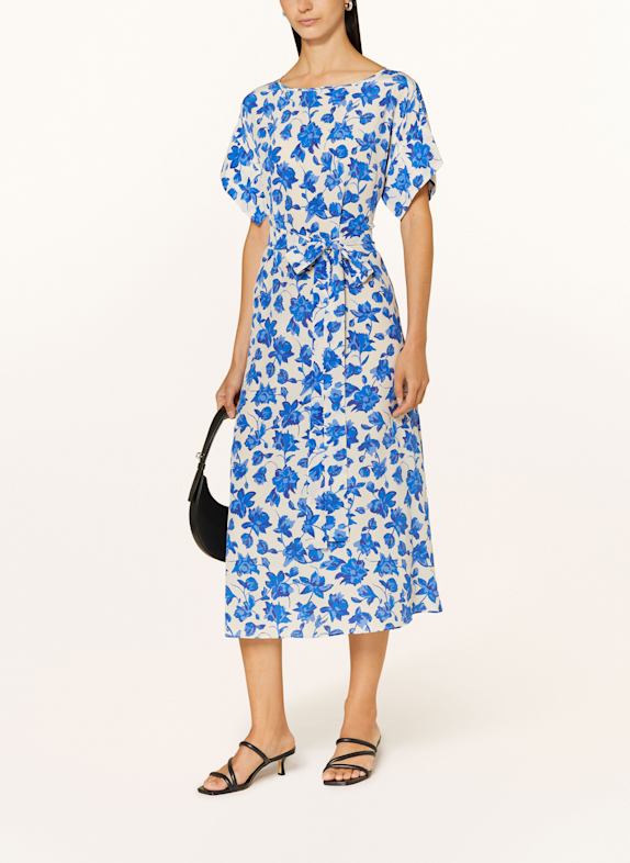 WEEKEND Max Mara Satinkleid CANNES aus Seide BLAU/ WEISS