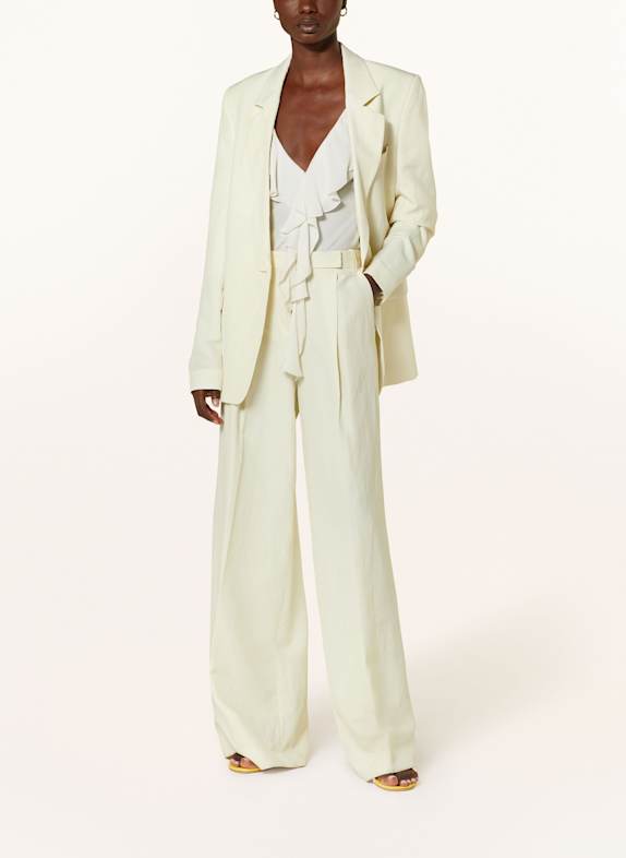 DOROTHEE SCHUMACHER SUMMER CRUISE wide leg trousers with linen LIGHT YELLOW