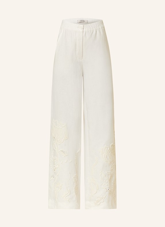 DOROTHEE SCHUMACHER Marlenehose EMBROIDERED BEAUTY aus Leinen CREME
