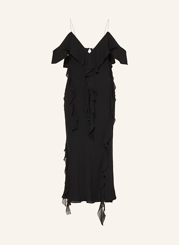 DOROTHEE SCHUMACHER Sukienka SHEER TWIST II z wolantami CZARNY