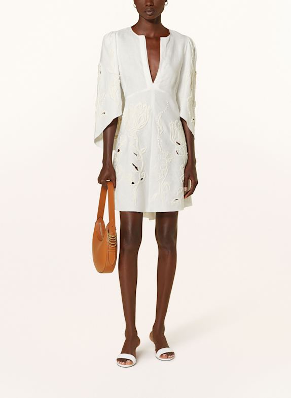 DOROTHEE SCHUMACHER Linen dress EMBROIDERED BEAUTY CREAM