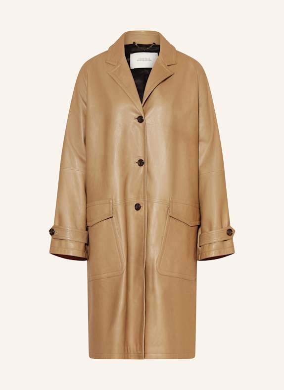 DOROTHEE SCHUMACHER Ledermantel SLEEK STATEMENT III CAMEL