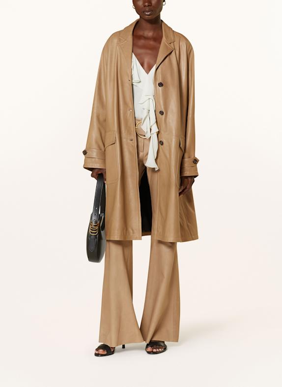 DOROTHEE SCHUMACHER Ledermantel SLEEK STATEMENT III CAMEL