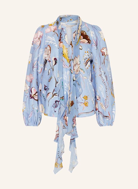 DOROTHEE SCHUMACHER Schluppenbluse FLORAL POWER HELLBLAU/ DUNKELGELB