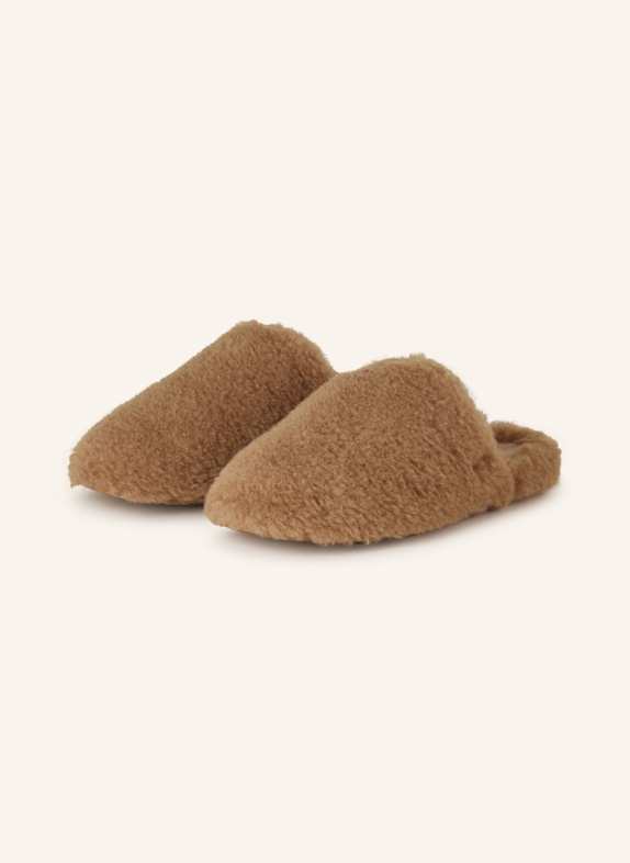 Max Mara Made of teddy fleece mules CAMEL