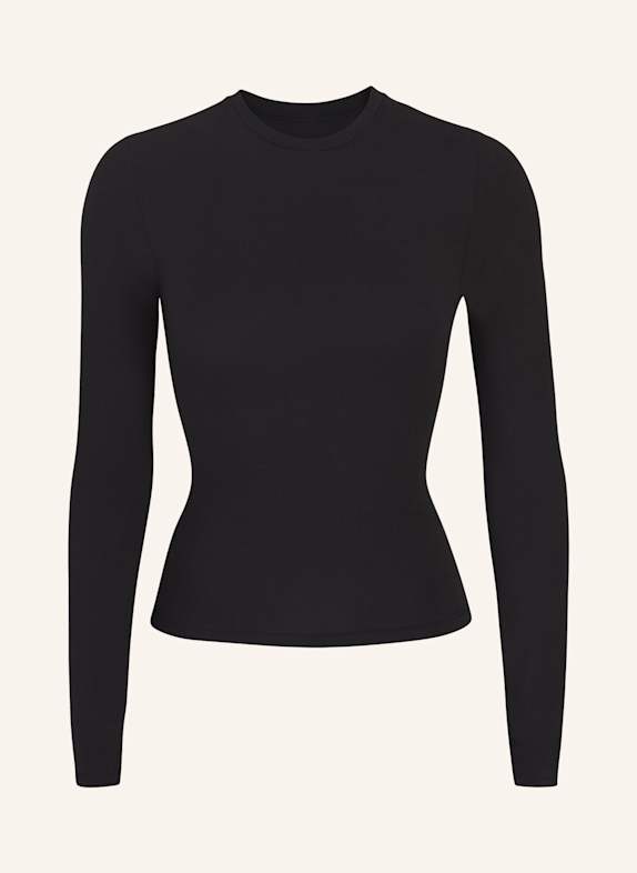 SKIMS COTTON JERSEY lounge shirt SOOT