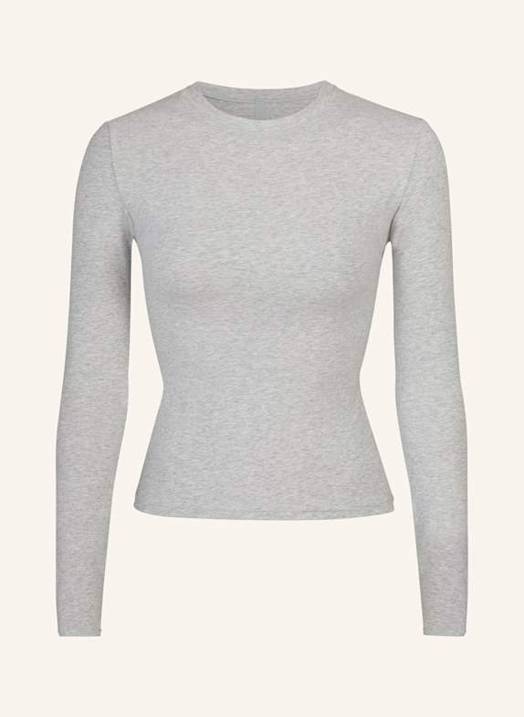 SKIMS COTTON JERSEY lounge shirt LIGHT HEATHER GREY