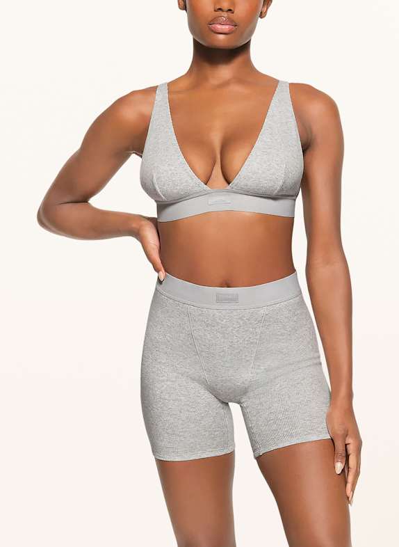 SKIMS Lounge-Shorts COTTON RIB LIGHT HEATHER GREY