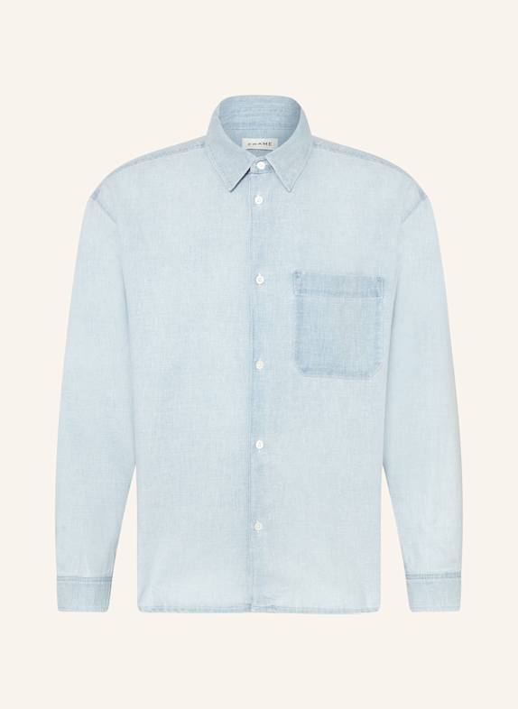 FRAME Comfort fit denim shirt with linen LIGHT BLUE