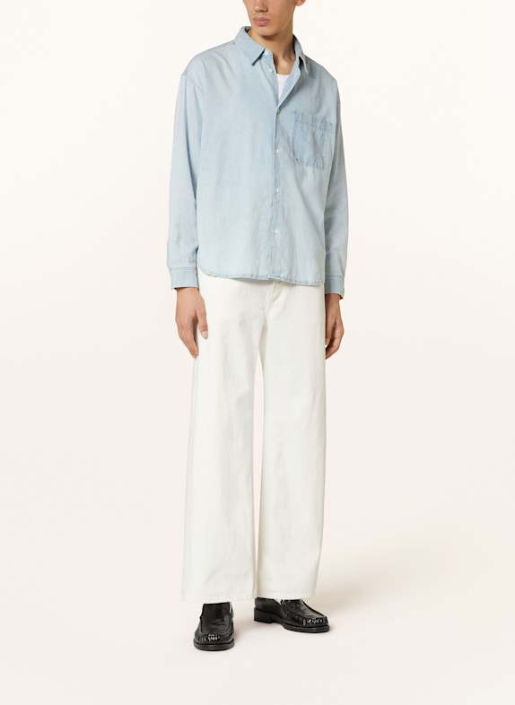 FRAME Comfort fit denim shirt with linen LIGHT BLUE