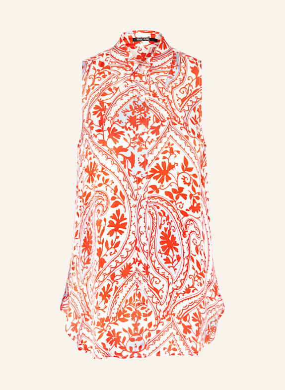 MARC AUREL Blusentop aus Satin ECRU/ ORANGE/ HELLBLAU