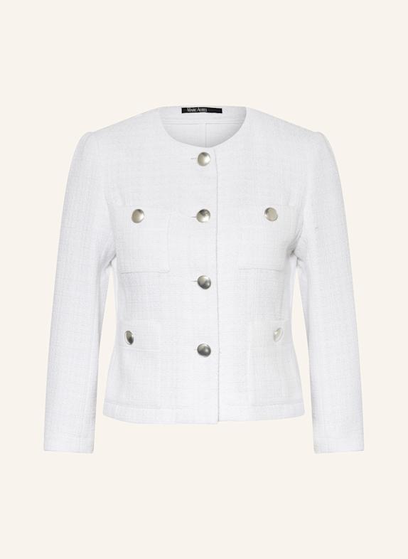 MARC AUREL Tweed-Jacke mit Glitzergarn WEISS/ SILBER