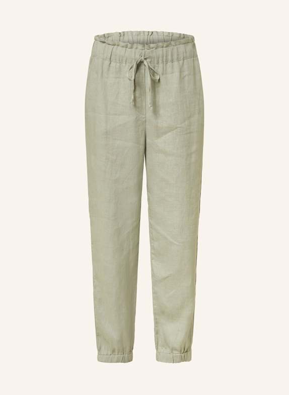MARC AUREL Spodnie 7/8 z lnu KHAKI