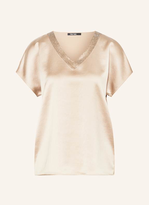 MARC AUREL Blusenshirt aus Satin mit Schmucksteinen BEIGE