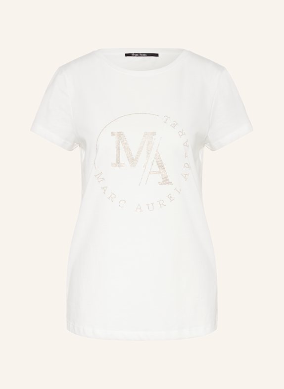 MARC AUREL T-Shirt mit Schmucksteinen WEISS