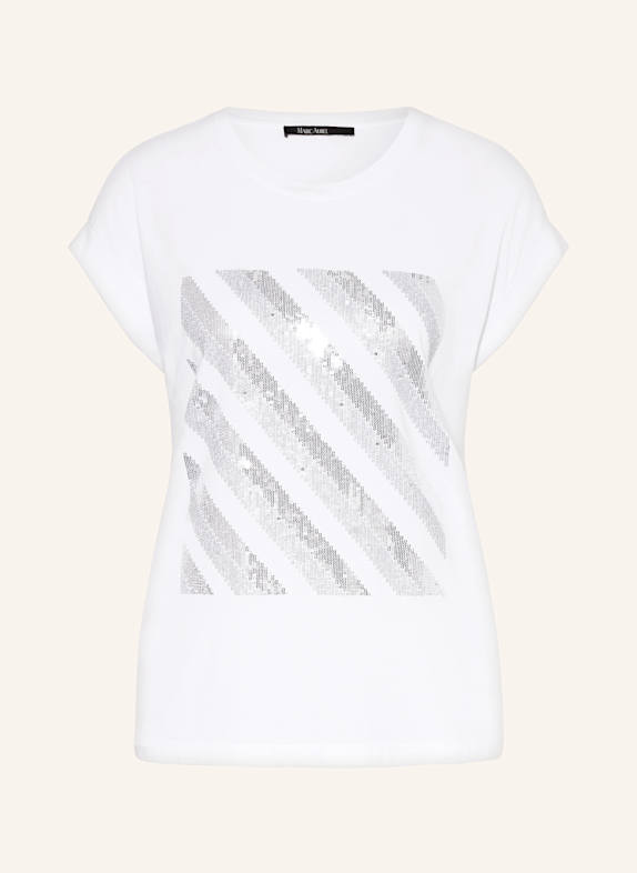 MARC AUREL T-Shirt mit Pailletten WEISS