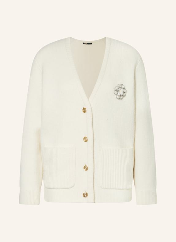 maje Strickjacke mit Schmucksteinen ECRU